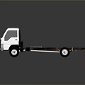 White Truck Chassis 3D Rendered with Detailed Frame and Wheels