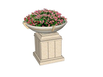 European style flower bowl 3d model