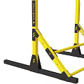 Yellow Sports Training Equipment Stand With Vertical Poles And Black Base Frame