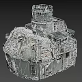 Military Weapon Turret With Metal Structure Hatch Observation Windows And Wear Marks