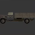 Vintage Old Truck With Wooden Cargo Bed And Classic Front Design And Wheels Details