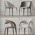 Modern Leisure Chairs With Curved Armrests And Upholstered Seats In Neutral Tones