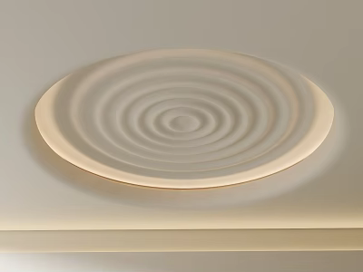 Modern Ceiling With Circular Ring Pattern And Lighting 3d model