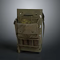 Olive Green Vintage Military Canvas Backpack With Multiple Utility Pockets And Straps