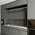 modern cabinets open kitchen 3d model