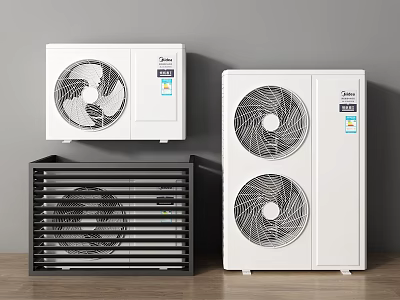 Efficient Air Conditioner Fan With Digital Display And White Casing For Indoor Cooling Use 3d model