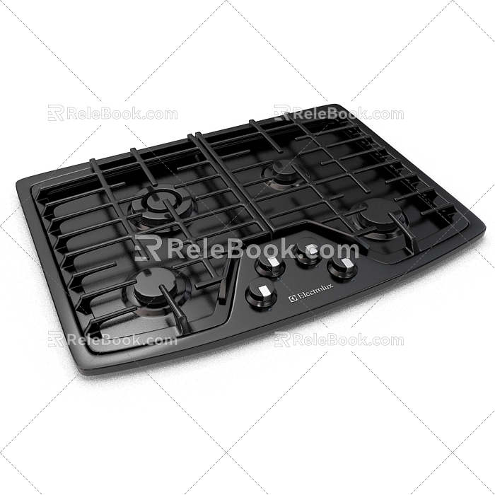 Modern metal gas stove 3d model