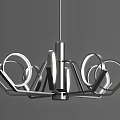 Modern Geometric Chandelier With Circular Rings And Metal Frame LED Lighting