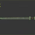 Long Metal Sword With Red Hilt And Shiny Blade On Smooth Surface Background