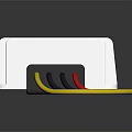 White Electrical Switch Panel with Connected Yellow Black and Red Wires