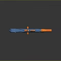 Blue And Orange Sci Fi Toy Gun With Scope And Plastic Construction Design 3d model