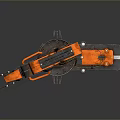 Orange Industrial Robotic Arm 3D Rendering With Mechanical Structure And Automation Design 3d model