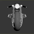 White Modern Motorcycle With Sleek Design Single Seat Exposed Engine And Unique Wheels 3d model