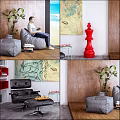 Cozy Gray Bean Bag Chair In Living Room With Person Books Plant And Artwork