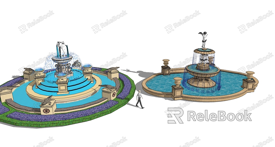 European style fountain landscape entrance waterscape fountain model