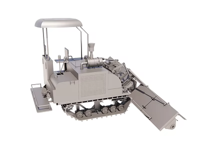 crawler-type rotary tiller 3d model