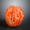 Juicy Peeled Orange With Vibrant Red And White Texture On Dark Background