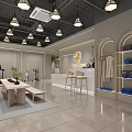 Elegant Modern Fitness Club Interior With Reception Desk Fitness Equipment And Clothing Racks