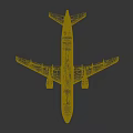 White Passenger Airplane 3D Rendered Model With Detailed Structure And Engines