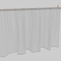 White Sheer Curtains Hanging On Wooden Rod For Modern Home Interior
