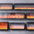 Modern Wall Mounted Fireplaces With Realistic Flame And Various Styles 3d model