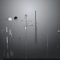 Metal Photography Stage Equipment With Spherical Lights Stands Various Metal Poles And Frames