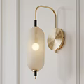Modern Wall Lamp With Gold Metal Body Black Accent And White Frosted Glass Shade