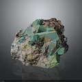 Natural Blue Green Crystalline Mineral Specimen With Raw Stone And Colorful Hues Structure
