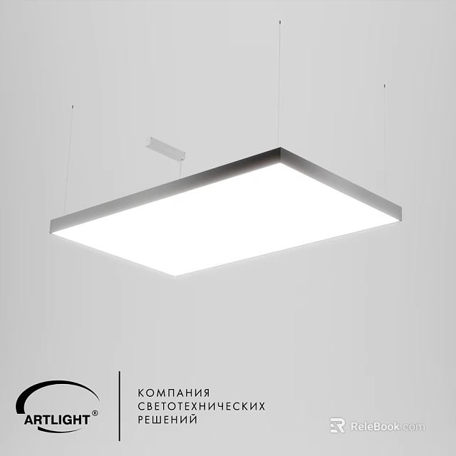 Modern Square Chandelier With White Panel And Metal Frame For Interior Lighting 3d model 