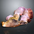 Natural Outdoor Scene With Irregular Colorful Rock Formation And Earthy Textures