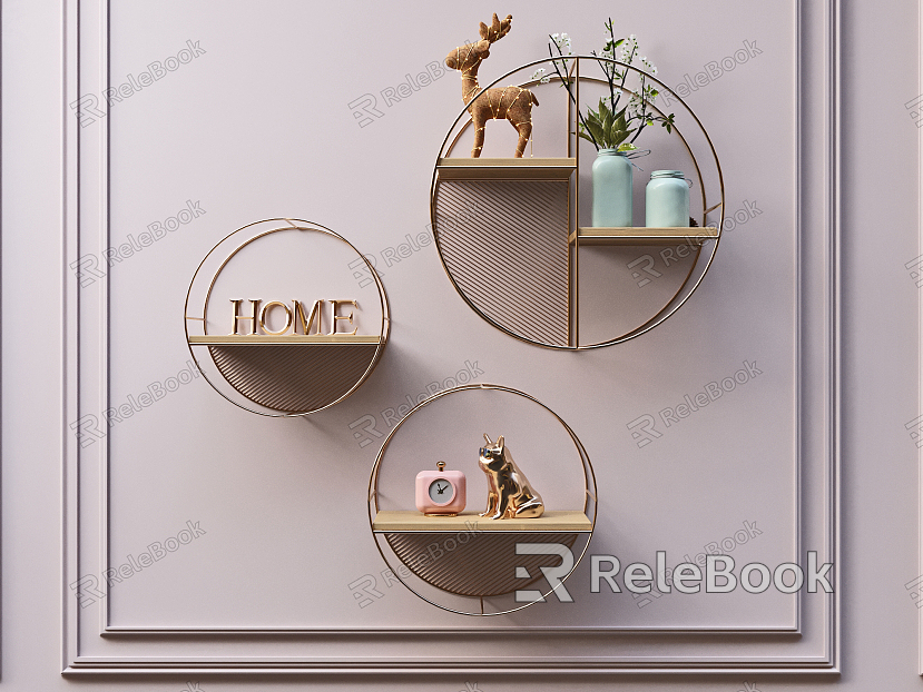 Light Luxury Wall Storage Rack Iron Wall Decorative Wall Decorative Pendant Combination model