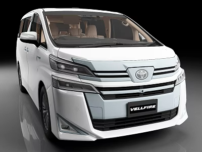 White Toyota Vellfire Minivan Front View Design 3d model