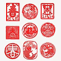 Traditional Chinese Red Paper Cut Wall Decor with Fortune Fish Dragon and 2024 Patterns