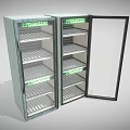 Upright Double Door Glass Display Refrigerator For Commercial Use With Internal Shelves