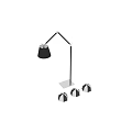 Stylish Floor Lamp With Adjustable Arm And Gray Black White Shades