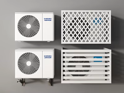 LONGHUA Air Conditioner Fans With Various White Casing And Grille Designs 3d model