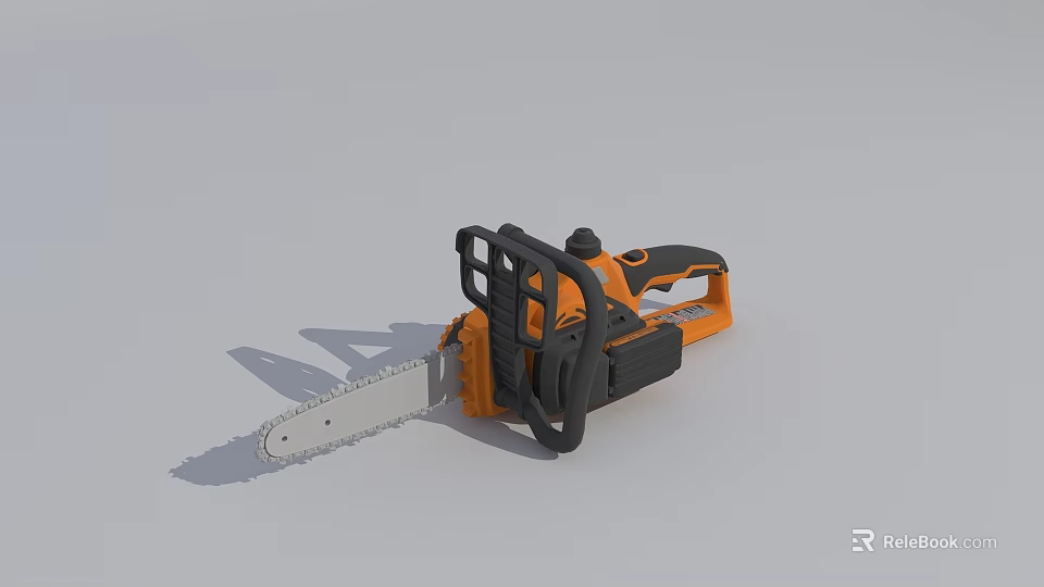 Efficient Industrial Equipment Electric Chainsaw With Ergonomic Handle And Sharp Cutting Chain 3d model 