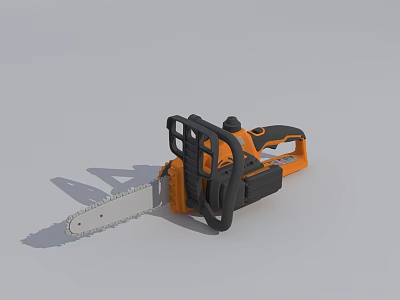Efficient Industrial Equipment Electric Chainsaw With Ergonomic Handle And Sharp Cutting Chain 3d model