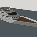 Modern Luxury Yacht Exterior Design In Blue Sky And Water