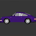 Purple Porsche Sports Car With Classic Design Shiny Exterior And Round Headlights