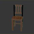 Solid Wood Chair With Vertical Slat Backrest And Flat Seat Design