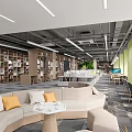 Reading Room Library Bookshelf 3d model