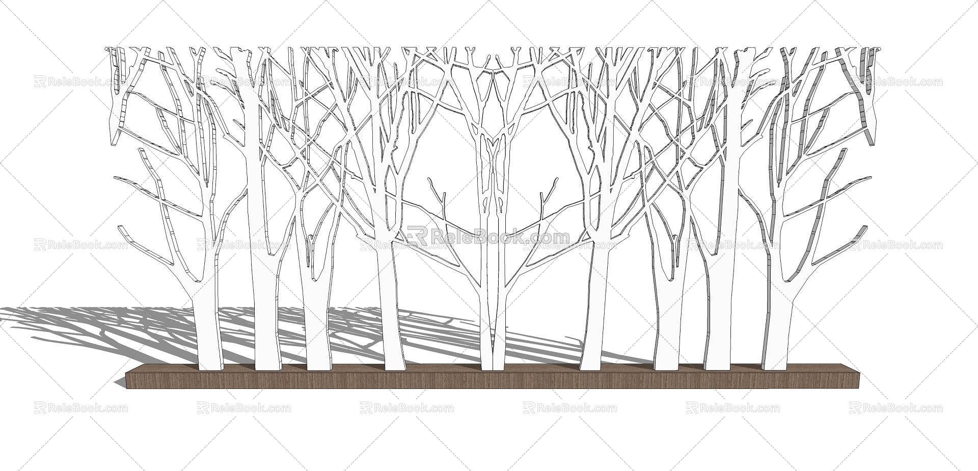 Modern Trunk Branch Decorative Tree model