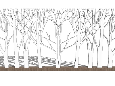 Modern Trunk Branch Decorative Tree model