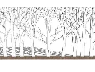 Modern Trunk Branch Decorative Tree 3d model