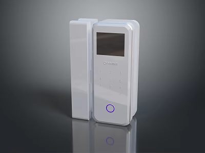 White ONENAS Smart Computer Device With Display Screen Buttons And Purple Indicator Light 3d model