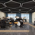 Industrial LOFT Classroom Drum Classroom 3d model