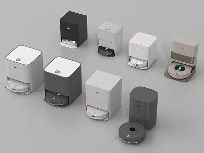 Smart Robotic Cleaning Machines With Automatic Charging Bases And Multiple Color Models 3d model