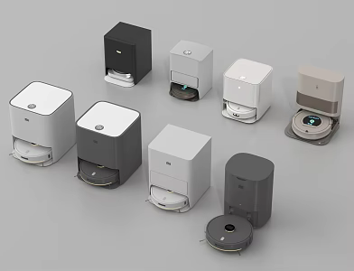 Modern sweeping robot 3d model