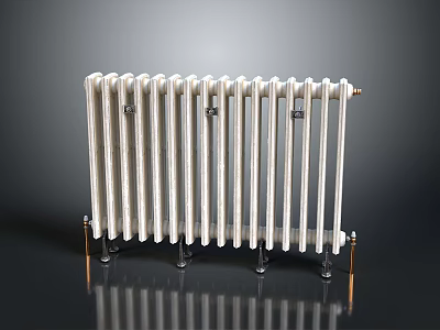 Modern Home Radiator With Multiple Heat Fins For Living Room Heating 3d model